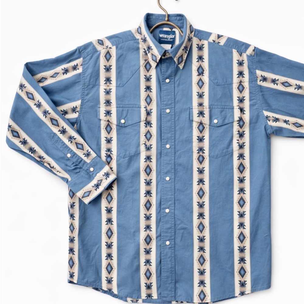 vintage late 90s Wrangler Brushpopper western pearl snap button down shirt